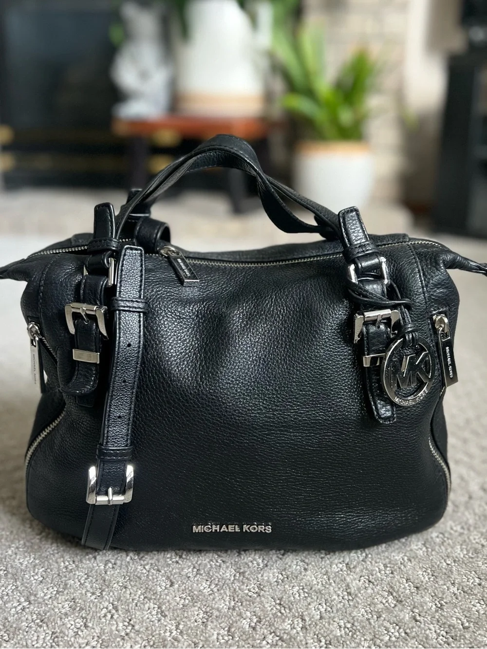 Michael Kors Riley Pebbled Leather Satchel